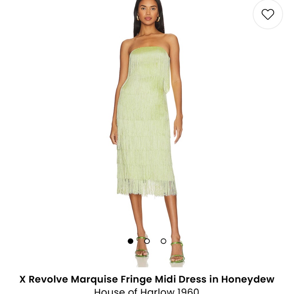 Revolve Marquise Fringe Midi in Honeydew House of Harlow 1960 Size Small